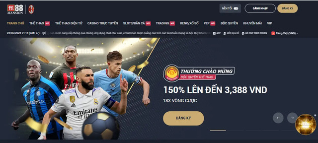 Bấm chọn “Đăng ký” ở góc phải trang chủ M88
