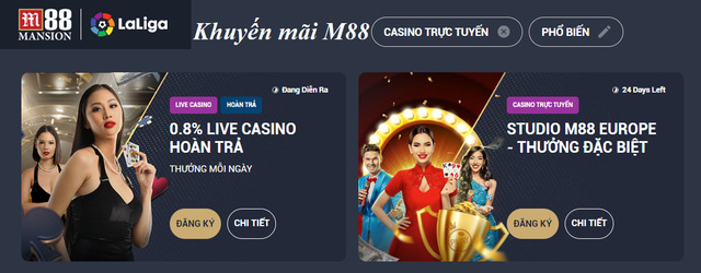 Cập nhật thông tin khuyến mãi M88 mới nhất
